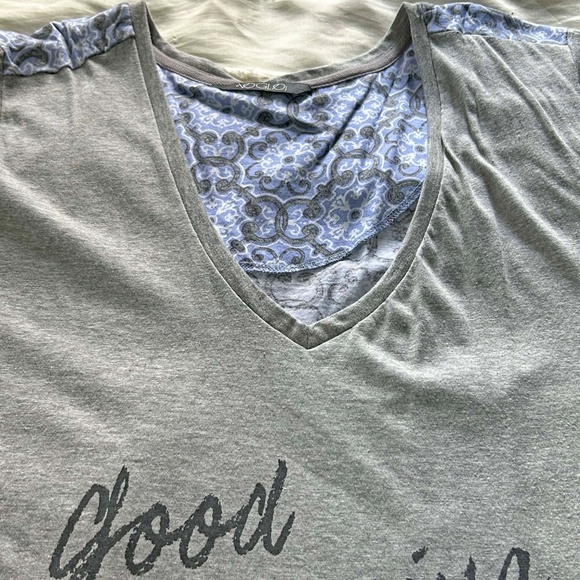 NEW PHOTOS! SLEEPSHIRT, SHORT SLEEVE, LIGHT HEATHER GREY, SIZE 6X, SCREEN PRINT, - Picture 2 of 10